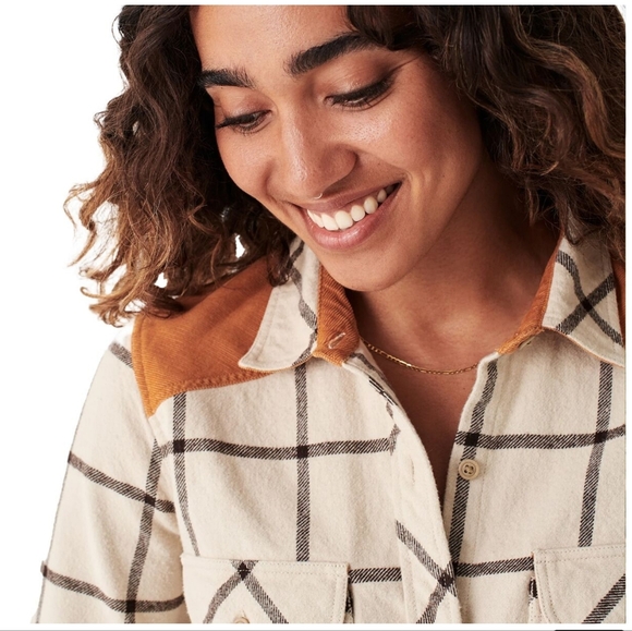 Faherty Womens Daly Flannel Plaid Shirt Button Down - Picture 4 of 14